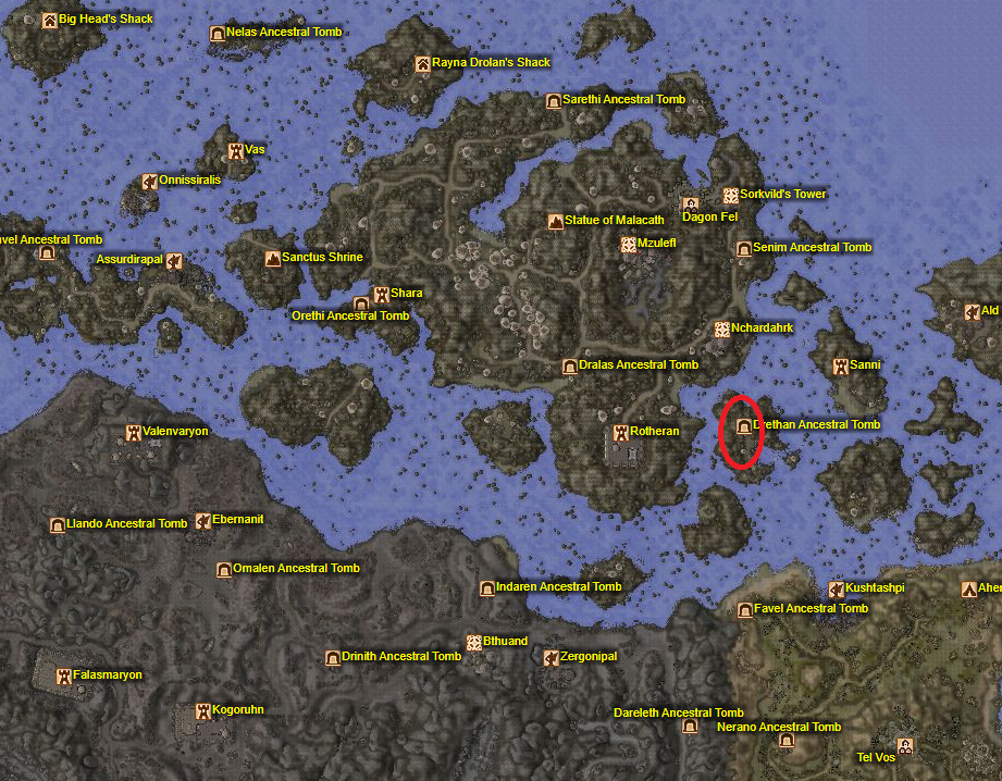 Drethan Ancestral Tomb Map Location